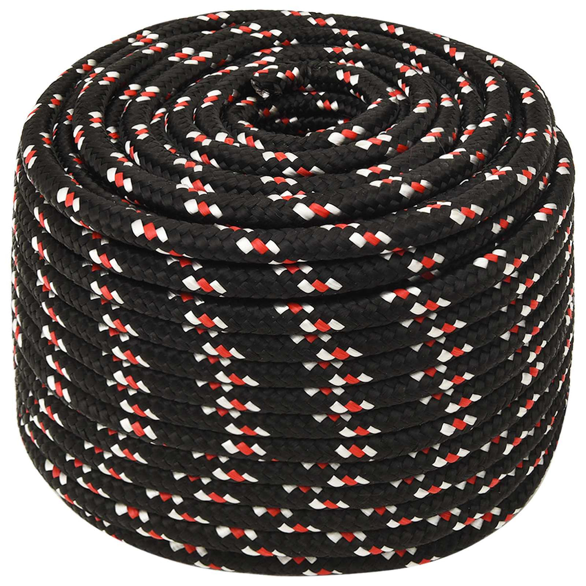 Multipurpose Utility Rope PP Length 100 m Black and Red 12 mm