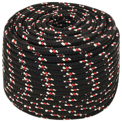 Multipurpose Utility Rope PP Length 100 m Black and Red 12 mm