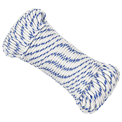 Multipurpose Utility Rope PP 105 kg Max Load Length 500 m 4 mm White and blue