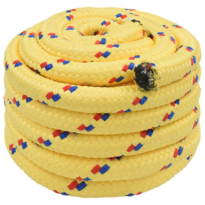 Multipurpose Utility Rope PP 9600 kg Max Load Length 10 m 40 mm Yellow