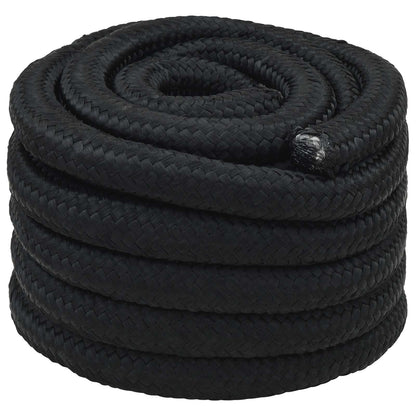 Multipurpose Utility Rope PP 27 kg Max Load Length 25 m Black 50 mm