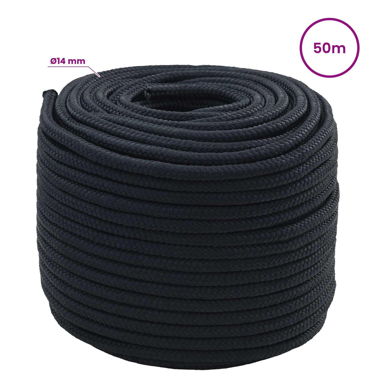 Multipurpose Utility Rope Polyester Royal Blue Length 50 m 14 mm