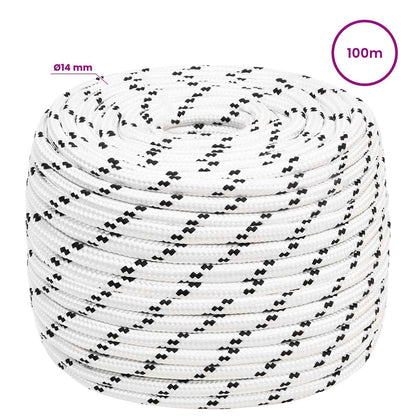 Multipurpose Utility Rope Polyester White Length 100 m 14 mm