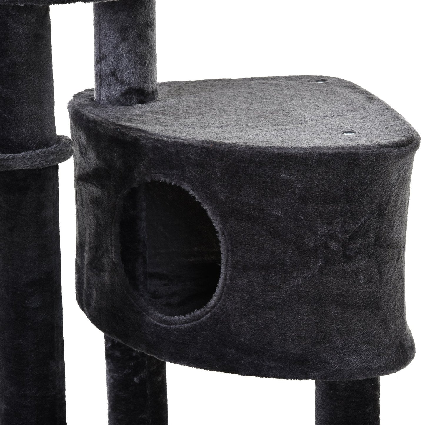 PawHut Adjustable Height Floor-To-Ceiling Vertical Cat Tree with Carpeted Platforms, Condo, Sisal Rope Scratching Areas