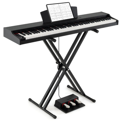 88-Key Keyboard Piano Set Full Size Semi-weighted Digital Piano-Black