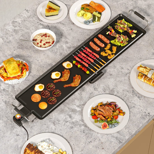 89 × 22cm Electric Extra Large Teppanyaki Grill with Adjustable Temperature