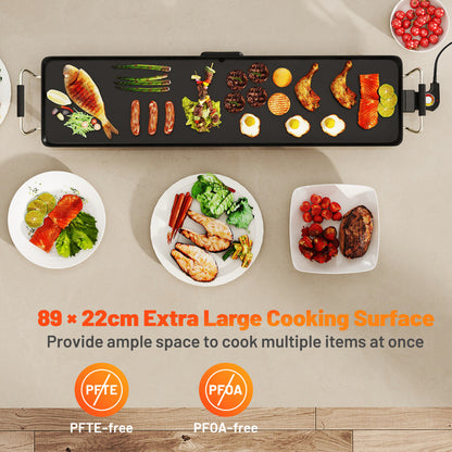 89 √ó 22cm Electric Griddle with Adjustable Temperature