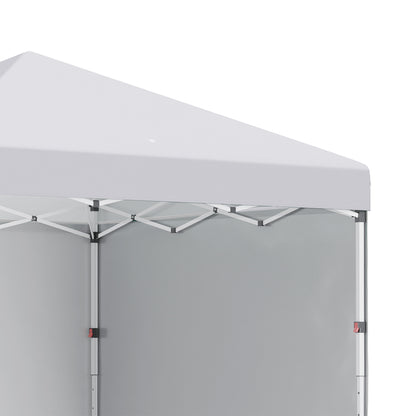 Outsunny 3 x 3 (M) Pop Up Altana, UPF 30+ z 2 ścianami bocznymi, workami na ciężarki na nogi i torbą na kółkach, namiot imprezowy z regulacją wysokości, schronienie na imprezy do ogrodu, na patio, biały