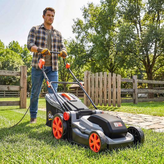 Outsunny 1800W Electric Lawnmower with 40cm Cutting Width, Mulching Feature, 50L Grass Collection Bag, 6 Cutting Heights