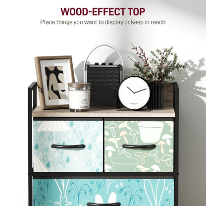 HOMCOM 4-Drawer Chest of Drawers - Blue