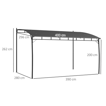 Outsunny 3 x 4m Metal Frame Pergola - Grey