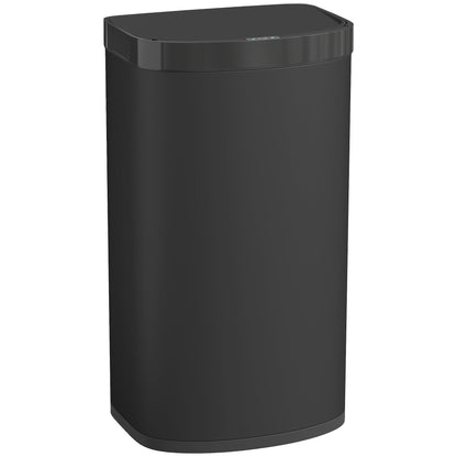HOMCOM 55L Sensor Bin with Soft-Close Lid, Automatic Touchless Motion Sensor Kitchen Bin with Fingerprint Resistant Stainless Steel for Hygienic Gyms, Home Office Use, Black