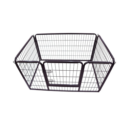 Pawhut Heavy Duty Pet Play Pen 125x80x70 cm-Black