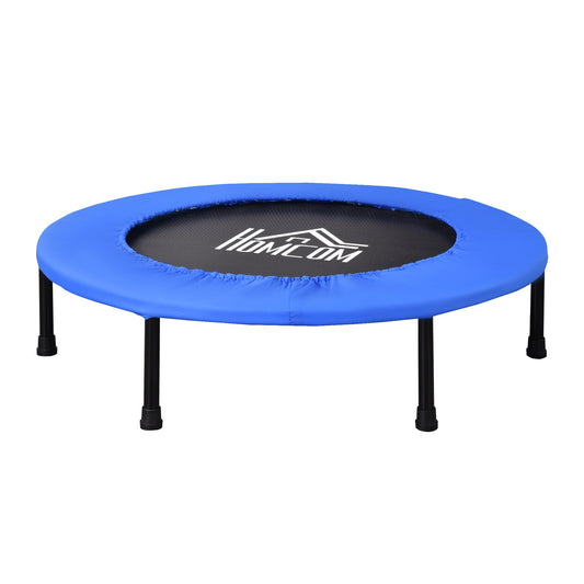 HOMCOM Fitness Trampoline Aerobic Rebounder for Indoor Outdoor Jumping Training Exercise, 91cm Round Jumper with Sponge Edge, Support Up to 100 KG, Blue