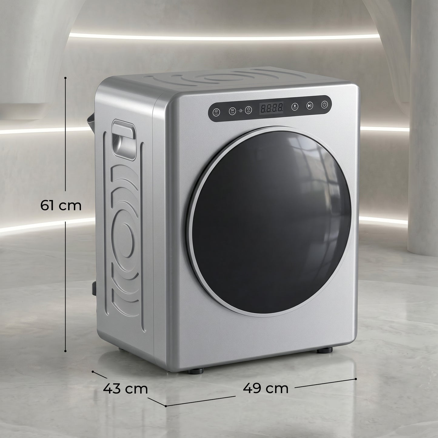 HOMCOM 5kg Compact 40-60â  Tumble Dryer - Silver Tone