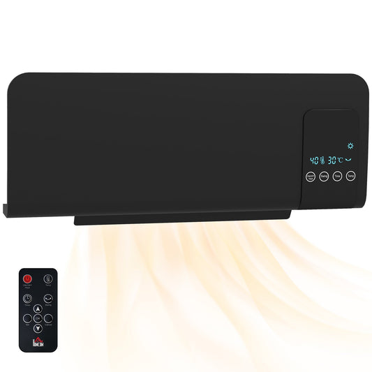 HOMCOM 2000W Wall Mounted Heater, 18-45√Ç¬∞C Temperature, Black