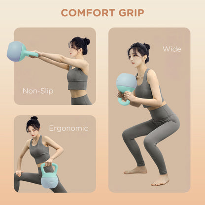 SPORTNOW 6KG Kettlebell, miękki Kettle Bell z antypoślizgową rączką do podnoszenia ciężarów w domowej siłowni i treningu siłowego