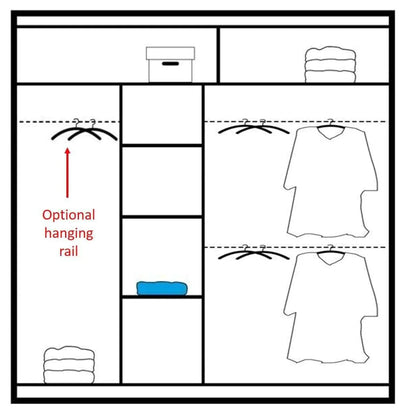 Highland Sliding Door Mirrored 203cm Wardrobe - White, Black