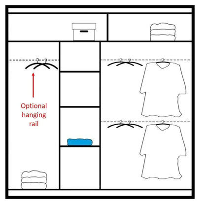 Highland Sliding Door Mirrored 203cm Wardrobe - White with Black