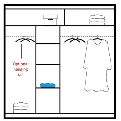 Dacorum Sliding Door 203cm Wardrobe Glass Stripes - Oak or Black