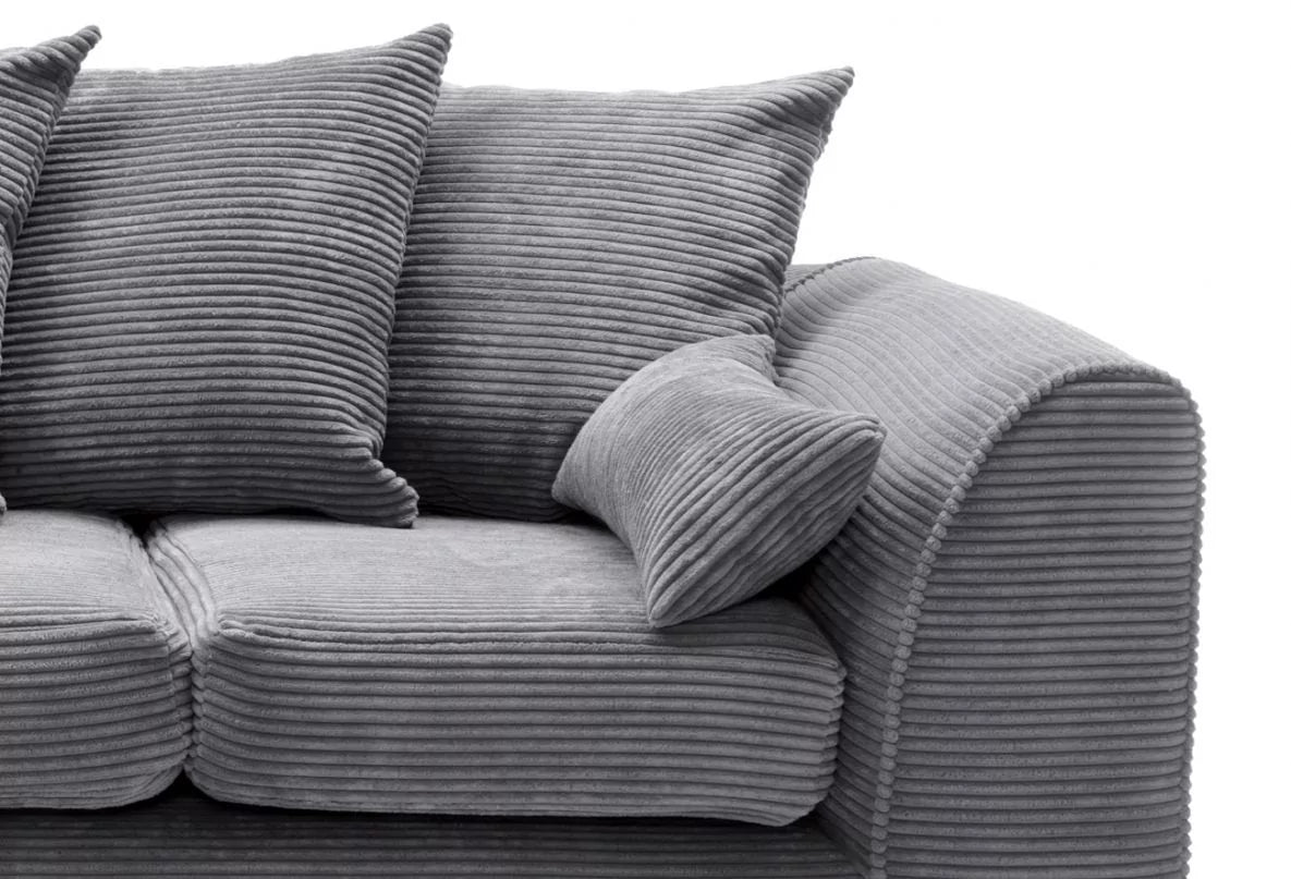 Jill Jumbo Corner Sofa - Grey-Left Facing