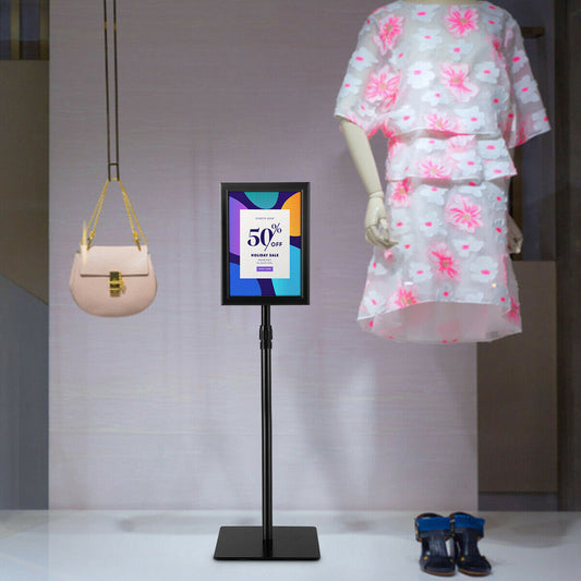 A4 Pedestal Display Stand-Black