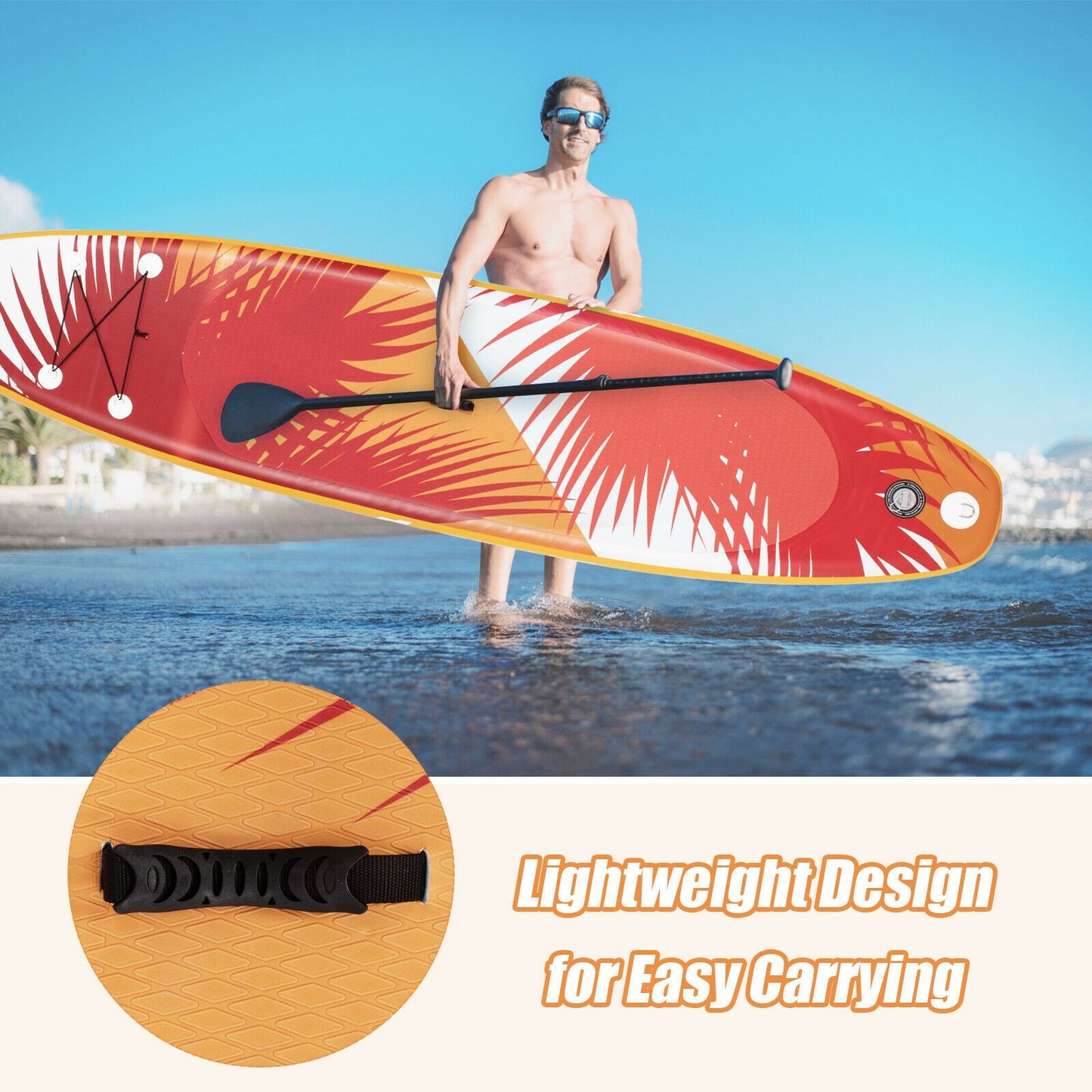 11FT Inflatable Stand Up Paddle Board Adjustable Non-Slip Deck