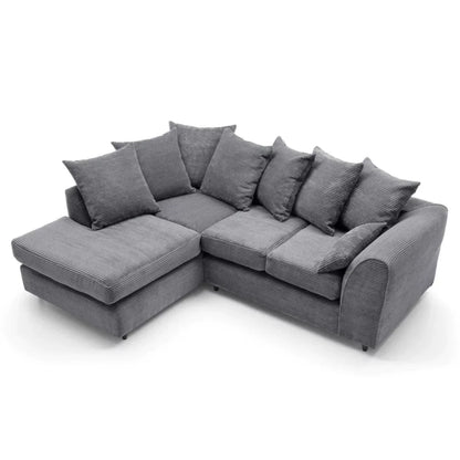 Jumbo Cord Grey Corner Sofa