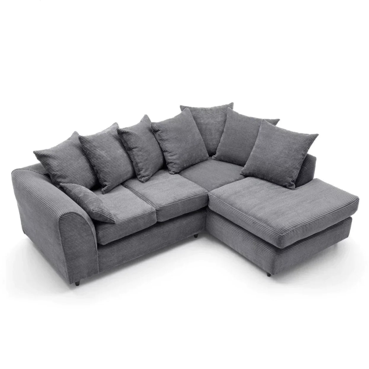 Jumbo Cord Grey Corner Sofa