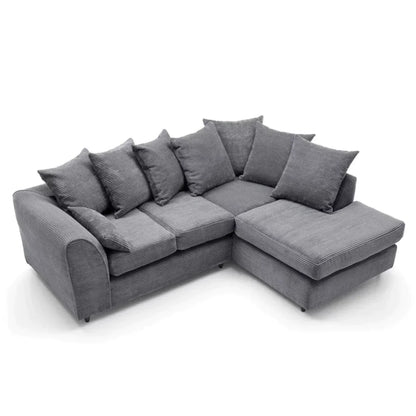 Jumbo Cord Brown Corner Sofa