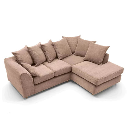 Jumbo Cord Brown Corner Sofa