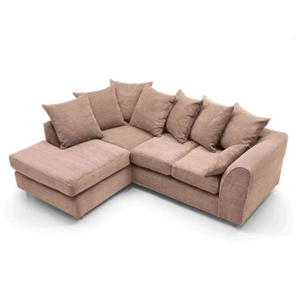 Jumbo Cord Brown Corner Sofa