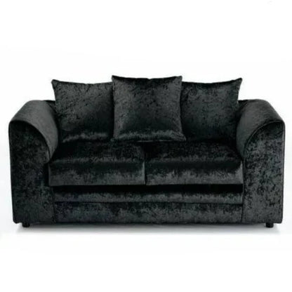 Classic Design Crushed Velvet 3+2 Sofas - Silver or Black