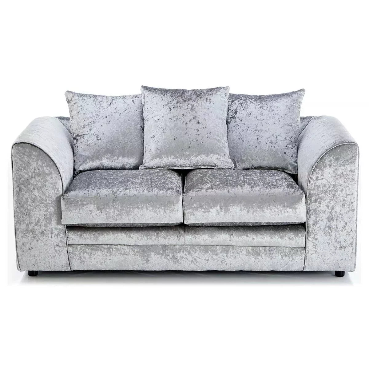 Classic Design Crushed Velvet Corner Sofa - Silver