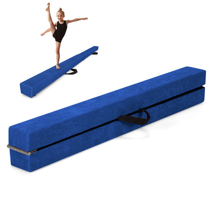 8 FT Folding Gymnastic Beam with Anti-slip Base for Toddler-Blue