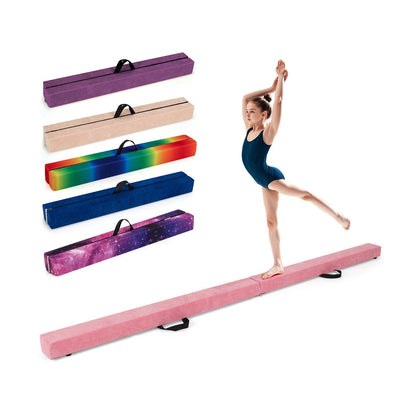 8 FT Folding Gymnastic Beam with Anti-slip Base for Toddler-Pink