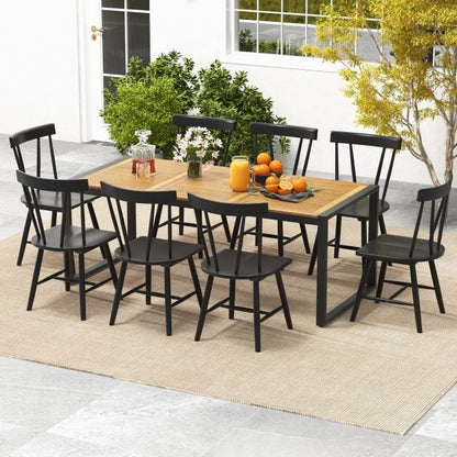 8-Person Outdoor Acacia Wood Dining Table Rectangular Patio Table