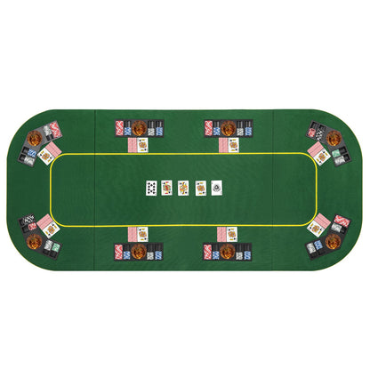 8-Player Foldable Poker Table Top with Carry Bag for Family Game Casin-Green