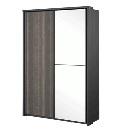 Somerton 2 Door Sliding Wardrobe - Black and Wenge