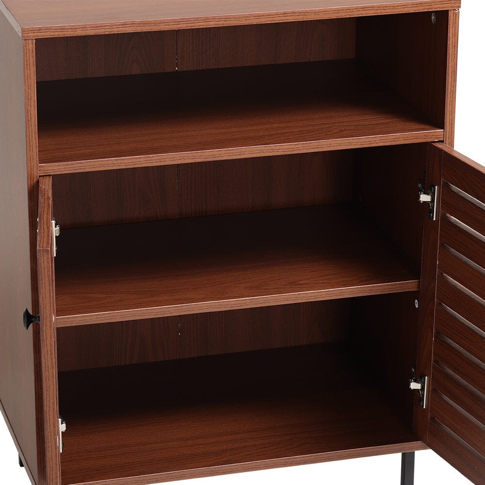 Mid-Century Wooden Sideboard Cabinet with Shelves