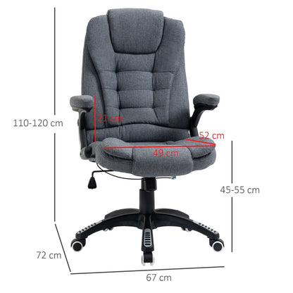 Vinsetto High Back Home Office Chair Computer Desk Chair w/ Arm, Swivel Wheels, Grey