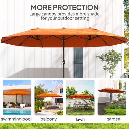 Outsunny 4,6 m dwustronny parasol ogrodowy - pomarańczowy
