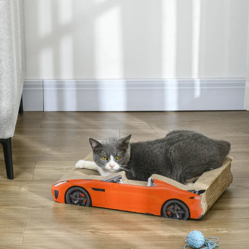 PawHut 2 in 1 Cat Scratching Board with Catnip, Car-shaped