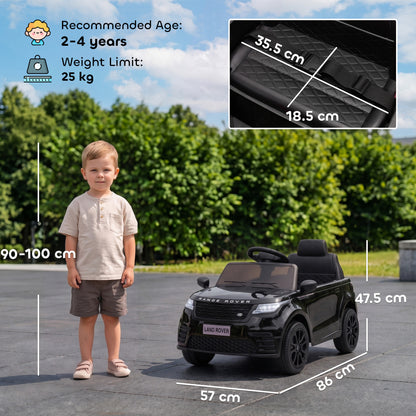 AIYAPLAY Range Rover Velar Licensed 12V Electric Car for Kids with Remote, 4-Wheel Suspension, Slow Start for 2-4 Years, Black