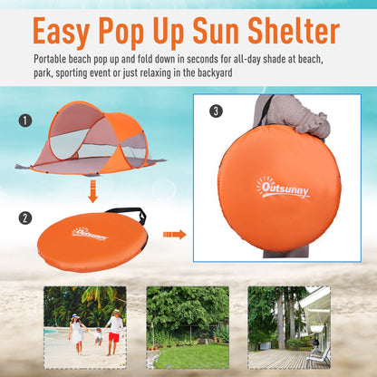 Outsunny Fibreglass Frame 2 Person Pop-Up Lekki namiot kempingowy pomarańczowy