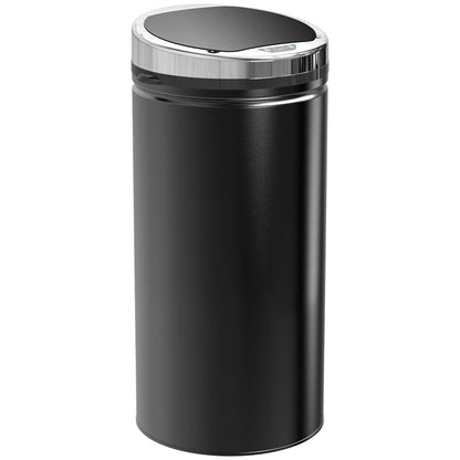 HOMCOM Stainless Steel Sensor Bin, 42L Kitchen Touch Bin, Automatic Trash Can with Inner Bucket, Soft Close, Dustbin, Black
