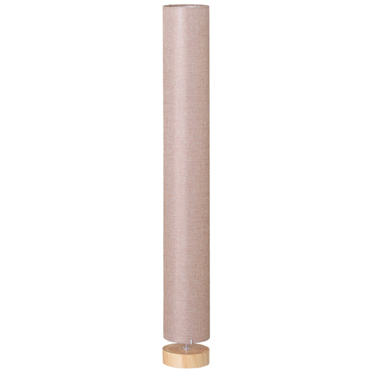 HOMCOM Floor Lamp for Living Room, 120cm Modern Standing Lamp with Linen Shade and Wooden Base, Cream