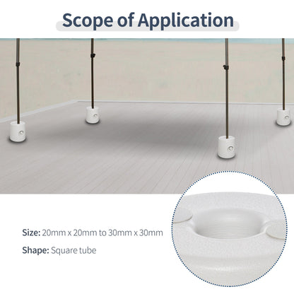 Outsunny 4 Pack 36 kg Gazebo Weights, Canopy Tent Weights with Rapid Clip, Gazebo Leg Weights Fill with Sand or Water, White