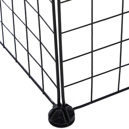 Pawhut Guinea Pig Playpen Rabbit Playpen Metal Wire Fence Indoor Outdoor Small Animal Cage 36 Panel Enclosure Black