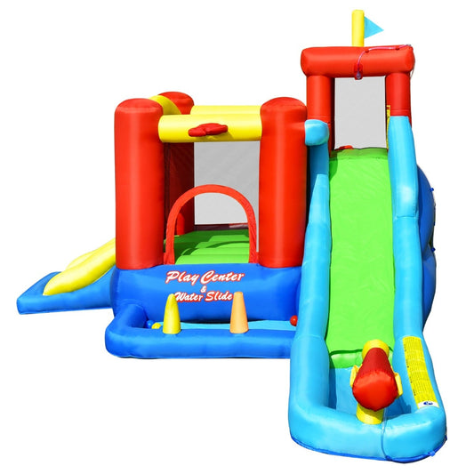 9 in 1 Inflatable Water Slide with Slide and Trampoline without Blower